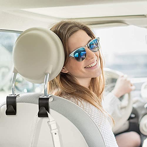 SYGA Car Seat Headrest Hook for Handbag Purse Coat, Universal fit for  Vehicle Car, Black - 2 Pcs