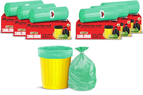 Shalimar Premium OXO - Biodegradable Garbage Bags 17 X 19 Inches (Small) 180 Bags (6 rolls) Dustbin Bag/Trash Bag…