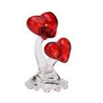 Romantic Couple Red Heart with Sea Shell Handmade Crystal Showpiece Figure by Somil for Romantic Gift to Valentine Love…