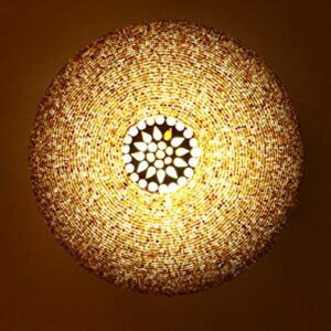 Somil Led Compatible Round Mosaic Ceiling Lamp Light for Home, Office, Shop( Metal, Glass, Multicolour, Round-100 Watts)