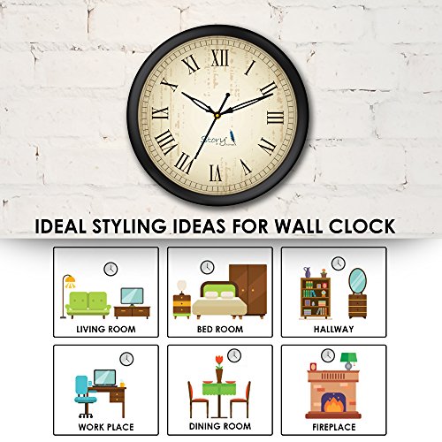 Story@Home Round Shape Plastic Modern Stylish Wall Clock with Glass for Home/Kitchen/Living Room/Bedroom/Office - 10…