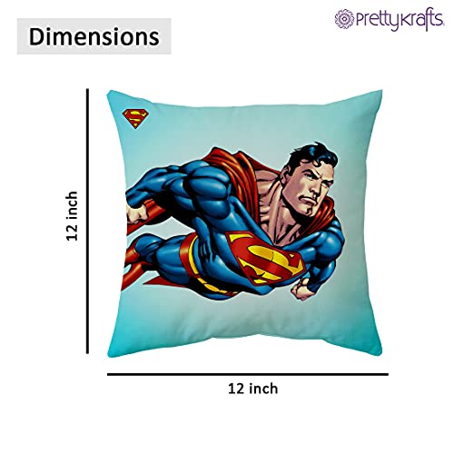 Superman Licensed Character Printed Digital Desgin Decorative Sofa Cushion Cover for Kids 12 X 12 Inch Pack of 5…