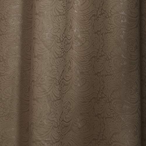 Swayam Beige Colour Paisley J&B Blackout Eyelet Curtain Pack of 2 for Window