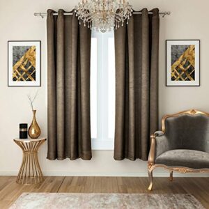 Swayam Beige Colour Paisley J&B Blackout Eyelet Curtain Pack of 2 for Window