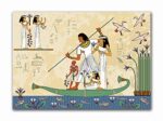 Tamatina Egyptian Art Canvas Painting|Boat in The River|Size-13X10 Inches.w298