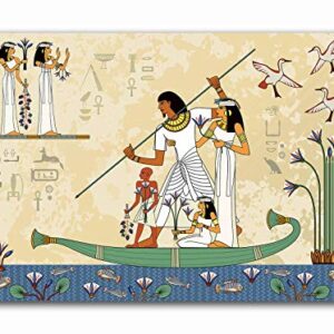 Tamatina-Egyptian-Art-Canvas-Paintings-Boat-in-The-River-Historical-Art-Traditional-Art-Paintings-for-Home-decorSize-13X10-Inchesw298-0
