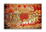Tamatina Madhubani Art Canvas Painting | Krishna with Arjun|Size - 36X24 Inches.b355