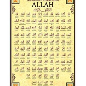 Tamatina Wall Posters | Religious Posters | Beautiful Attributes of Allah| Pooja Ghar | Living Room | Tearproof | Size…