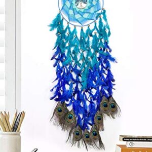 Tibet Tree with Peacock Feathers Large Dream Catcher (Can be Used as Home Decor, Gift, Wall Hangings, Meditation Room…
