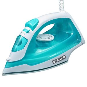 Usha SI 3816 Steam Iron 1600 W with Easy-Glide Non-Stick Soleplate, Powerful Steam Output, 280 mL Water Tank (Green…
