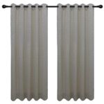 Urban Hues Eyelet 1 Pc Polyester Jacquard Fabric Window/Door Curtain (5 FT, Cream& Beige-Leaf)
