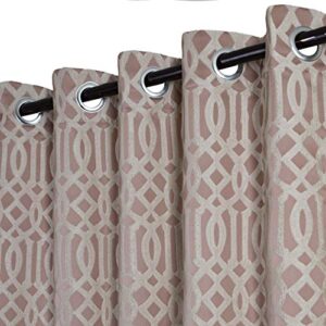 Urban-Hues-Eyelet-Polyester-Jacquard-Fabric-WindowDoor-Curtains-5-FT-Rose-Gold-0