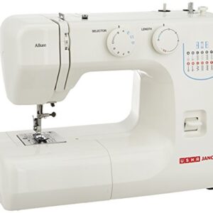 Usha Janome Allure Automatic Zig-Zag Electric Sewing Machine with 21 Stitch Function(White)