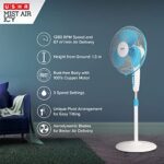 Usha Mist Air Icy 400mm Pedestal Fan (Blue)