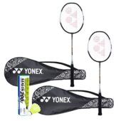 Yonex ZR 100L M200I Aluminum Strung Badminton Racquet (Black) with Full Cover