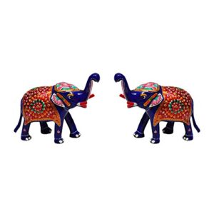 eCraftIndia Combo of Meenakari Delightful Elephant (LxWxH - 8INx2INx5.25IN)