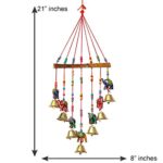 eCraftIndia Multicolour Handcrafted Decorative Seven Elephant Wall, Door, Window Hanging Bells Chimes Showpiece for Home…