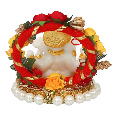 eCraftIndia Lord Ganesha Idol on Decorative Handcrafted Plate