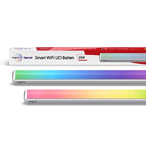 Wipro Smart Wi-Fi 20W CCT+RGB LED Batten | 16 Million Colours | White  Tunable | Dimmable | Scheduling | Scene Creation… – Lucky Bee