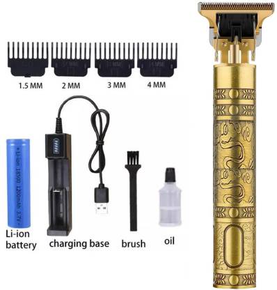 LICHEE Professional Beard, Mustache, Head and Body Hair Golden Shaver Trimmer 120 min  Runtime 4 Length Settings  (Gold)