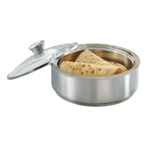 Borosil Stainless Steel Insulated Roti Server, 2.5 litres, Silver