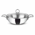 ORANGE TRIPLY DEEP KADHAI 280MM (4.5LTR)