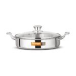ORANGE TRIPLY SAUTE FLAT PAN 220mm (2.0LTR) GLASS