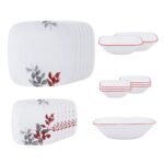 SH06187 DINNER SET KYOTO LEAVE C1 SQR 21PC SET CORELLE