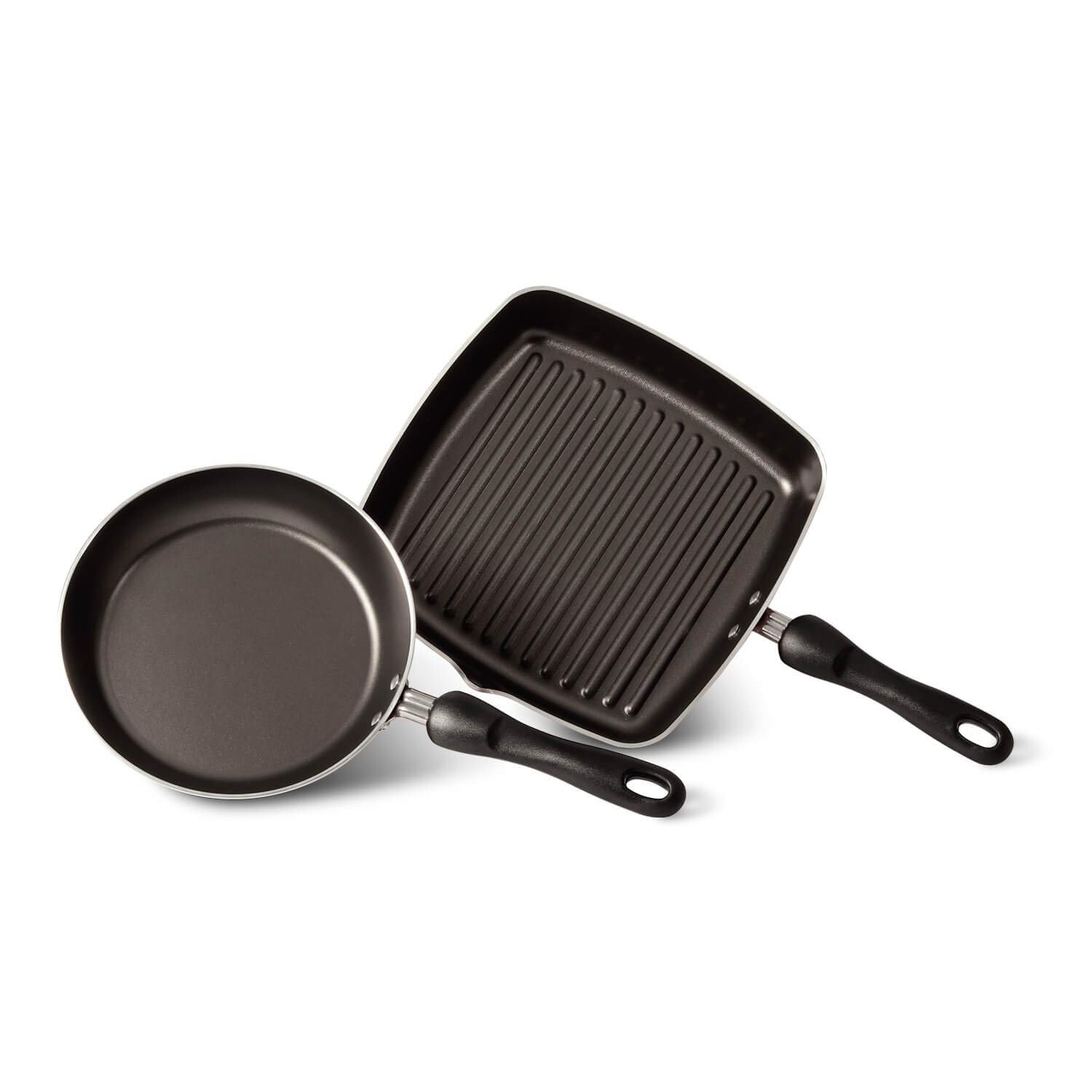 61igey22B6L.jpg 22221T FRYPAN 20CM +GRILL PAN 24CM 2PC SET MEYER - Image 1