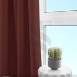 SS Furnishings Dim Out is Plain Solid Maroon Color Noise Reducing Room Darkening Light Blocking Curtains Blackout - Set of 1 Piece, 5ft, Mar