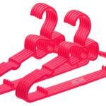 Kuber Industries Kids Mizano Plastic Non-Slip Clothes Hangers, Pink - Pack Of 10-Kubmart15042