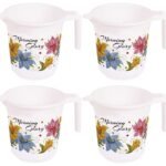 Floral Print 4 Pieces Strong Bathroom Mug