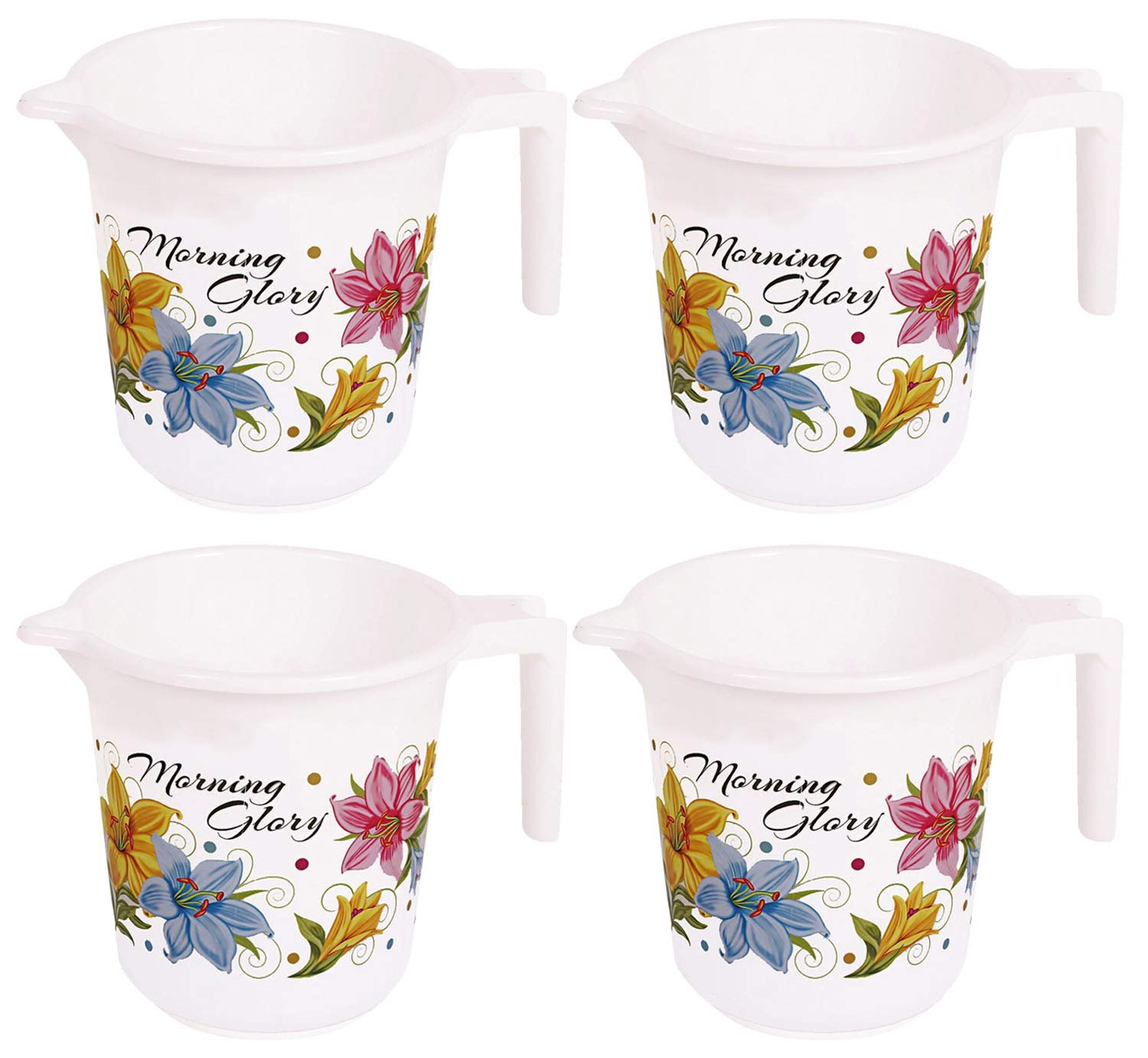 71dL3urnUL.jpg Floral Print 4 Pieces Strong Bathroom Mug - Image 1