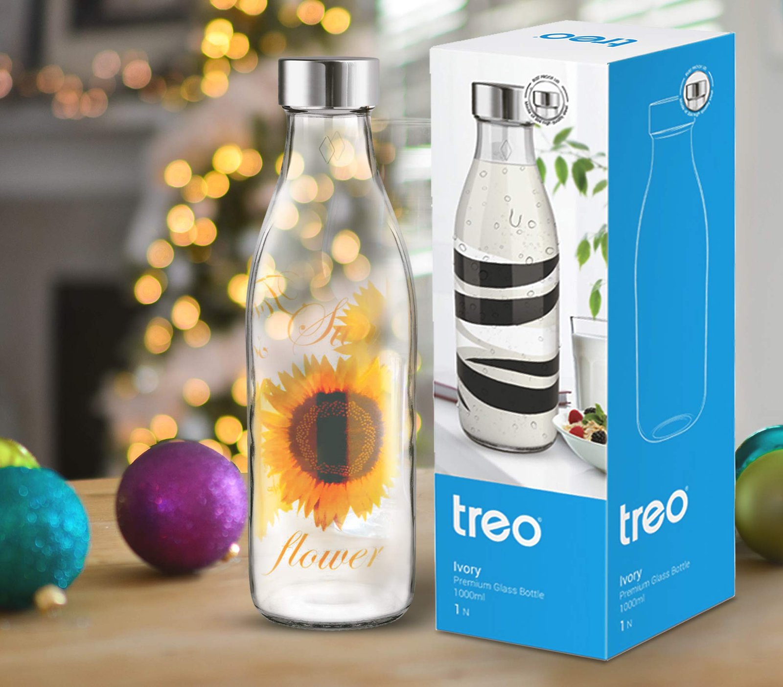 71fSg6woaVL.jpg IVORY PREMIUM GLASS BOTTLE TREO - Image 1