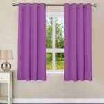 Lushomes Purple Cotton Curtains (54x60),Pack of 2