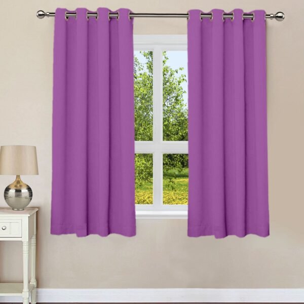 Lushomes Purple Cotton Curtains (54x60),Pack of 2