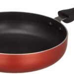 Amazon Brand - Solimo Non-Stick Fry Pan with 2-Way Non-Stick Coating, 22cm (Induction and Gas Stove Compatible),Aluminium, Black