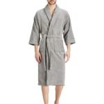 Amazon Brand - Solimo 100% Cotton Unisex Bathrobe, Ash Grey, Large, Set Of 1