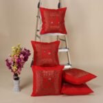 Embroidery Work Cushion Cover Polydupion Silk