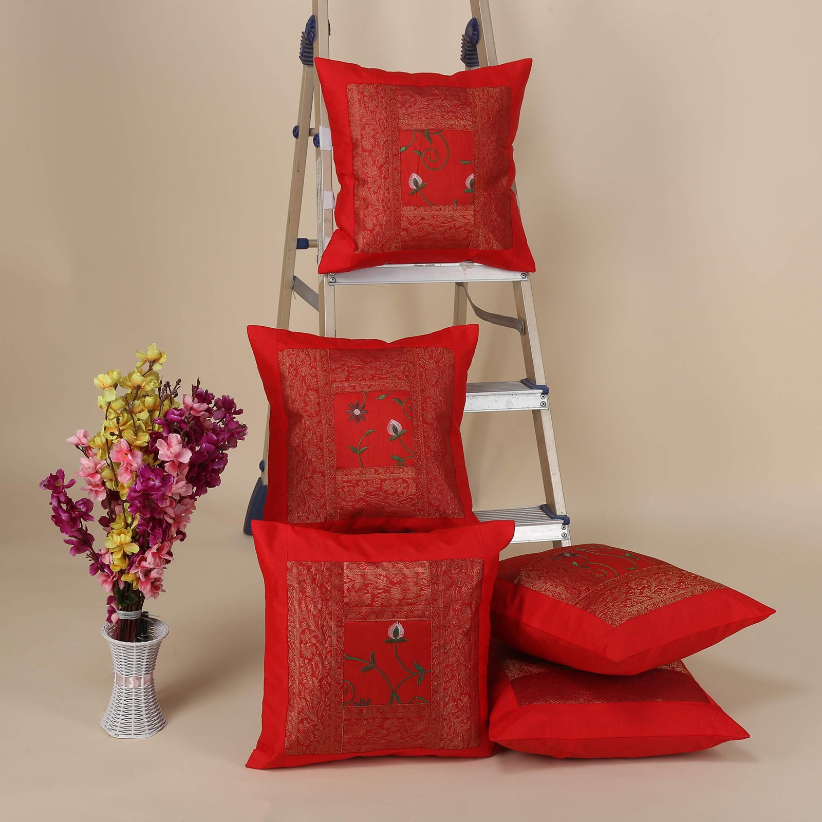 816y5Ua-xcL.jpg Embroidery Work Cushion Cover Polydupion Silk - Image 1