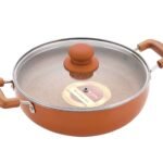 Nirlon Aluminium Non Stick Dishwasher Safe Induction Base Ultimate Deep Kadhai With Glass Lid [240Mm, 3 Ltr]