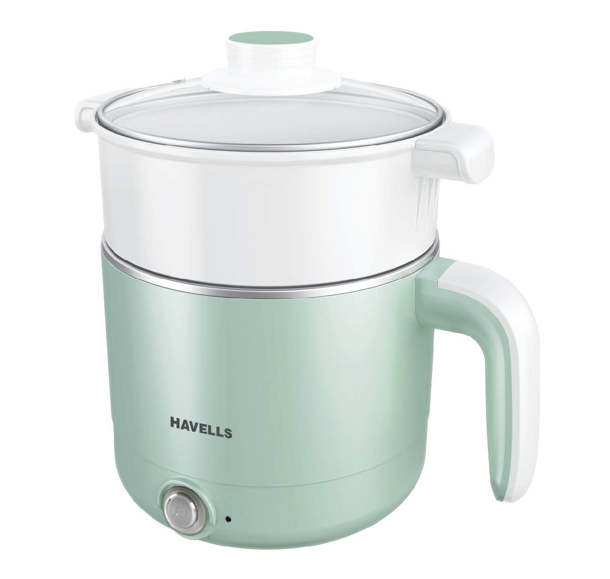 51ha1OPzVL.jpg Havells Capture 1.2 Litre Multi Cook Kettle with Steamer 650 Watt (Green) - Image 1