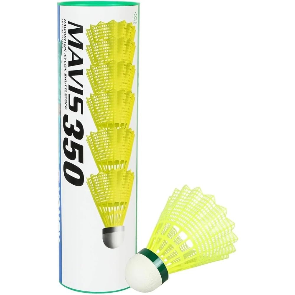 51qajHyNklL-6.jpg Yonex Mavis 350 Green Cap Nylon Shuttlecock (Yellow) - Image 1