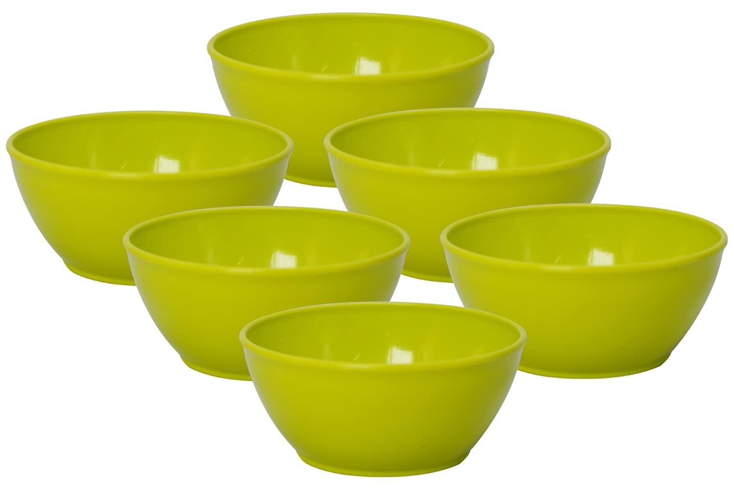 51xA4GfGKIS-1.jpg Wonder Plastic Round Katori Set of 6 Pcs, 200 ML, Green Color - Image 1