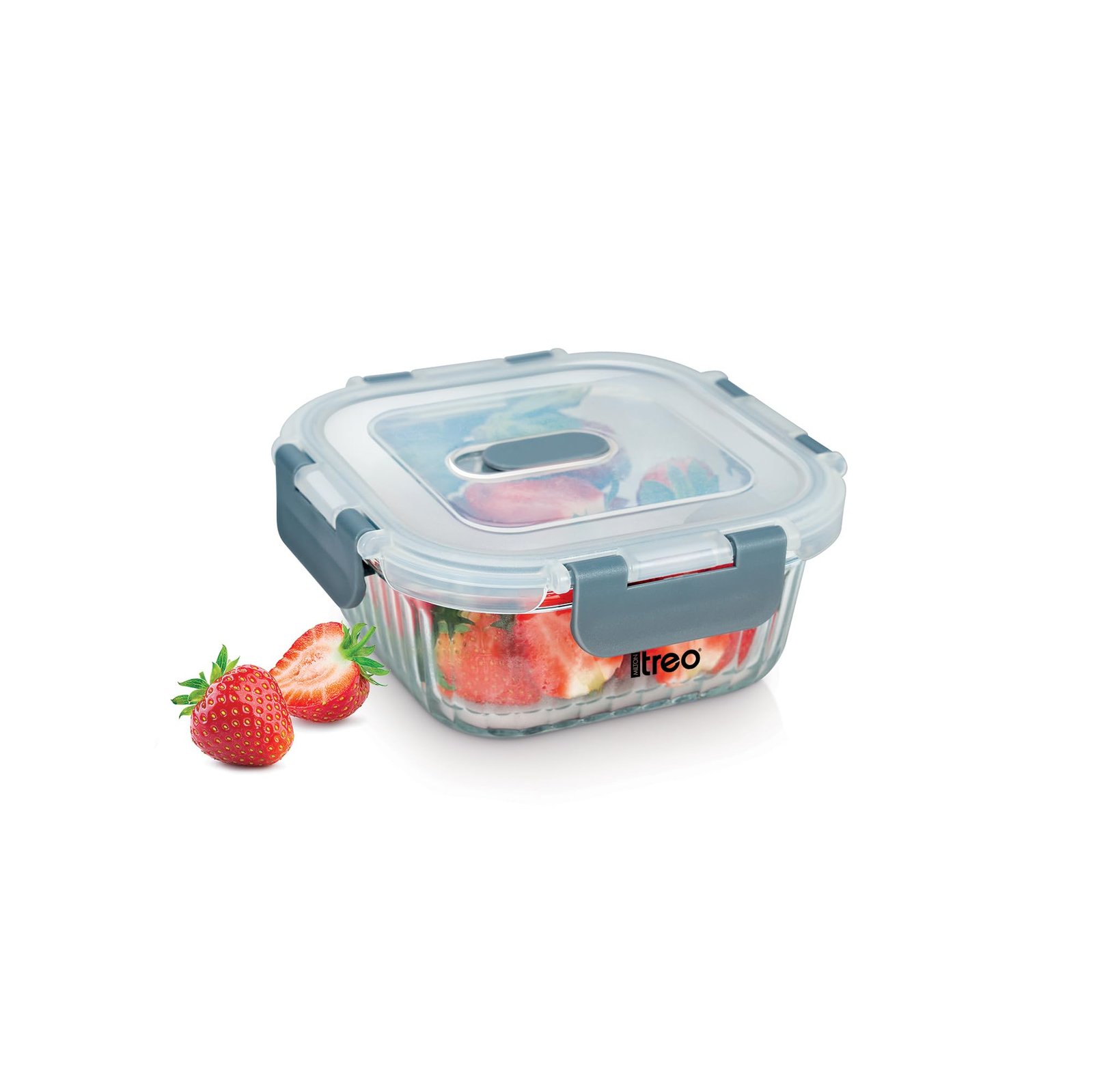 6159MoGT0GL-1.jpg CLIP FRESH SQUARE CONTAINER 520ML TREO - Image 1