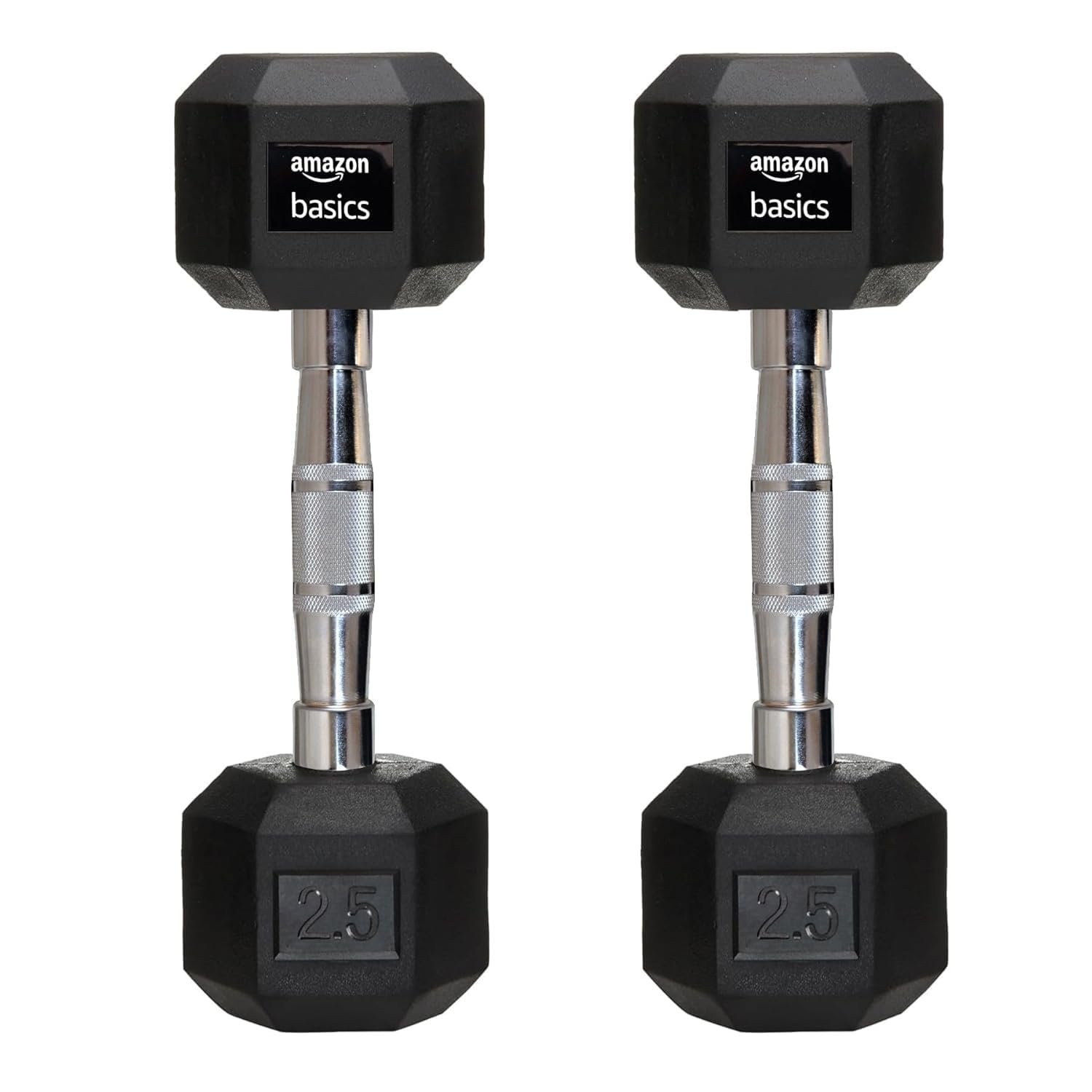 6197rTwYArL-2.jpg Amazonbasics Rubber Encased Hex Dumbbell Weight - 10.7 X 4 X 3.5 Inches, 4.5 Kg - Image 1