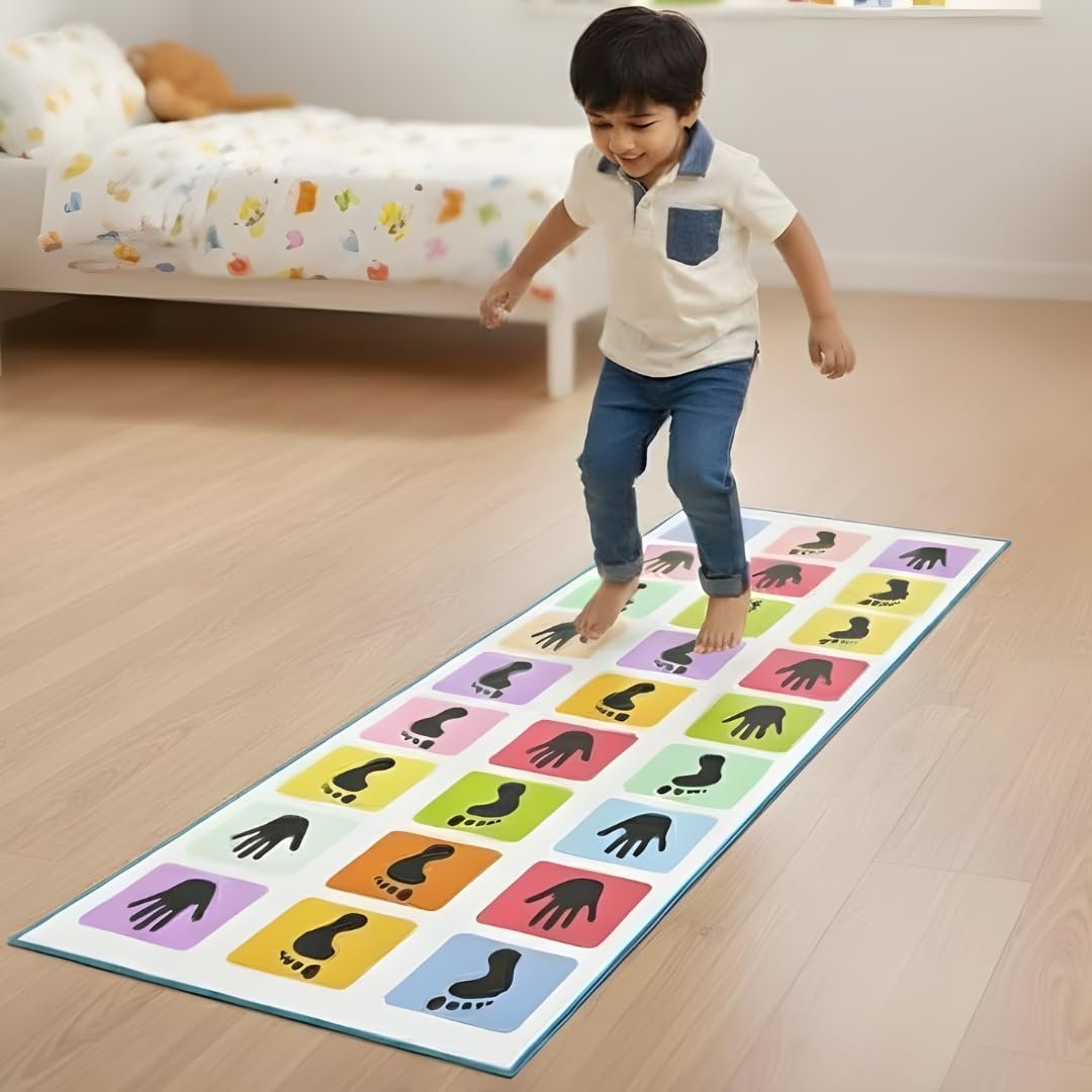 61BWSa1O8L.jpg Kids Mandi Hopscotch Jumbo Play mat Game (40" x 108") - Image 1