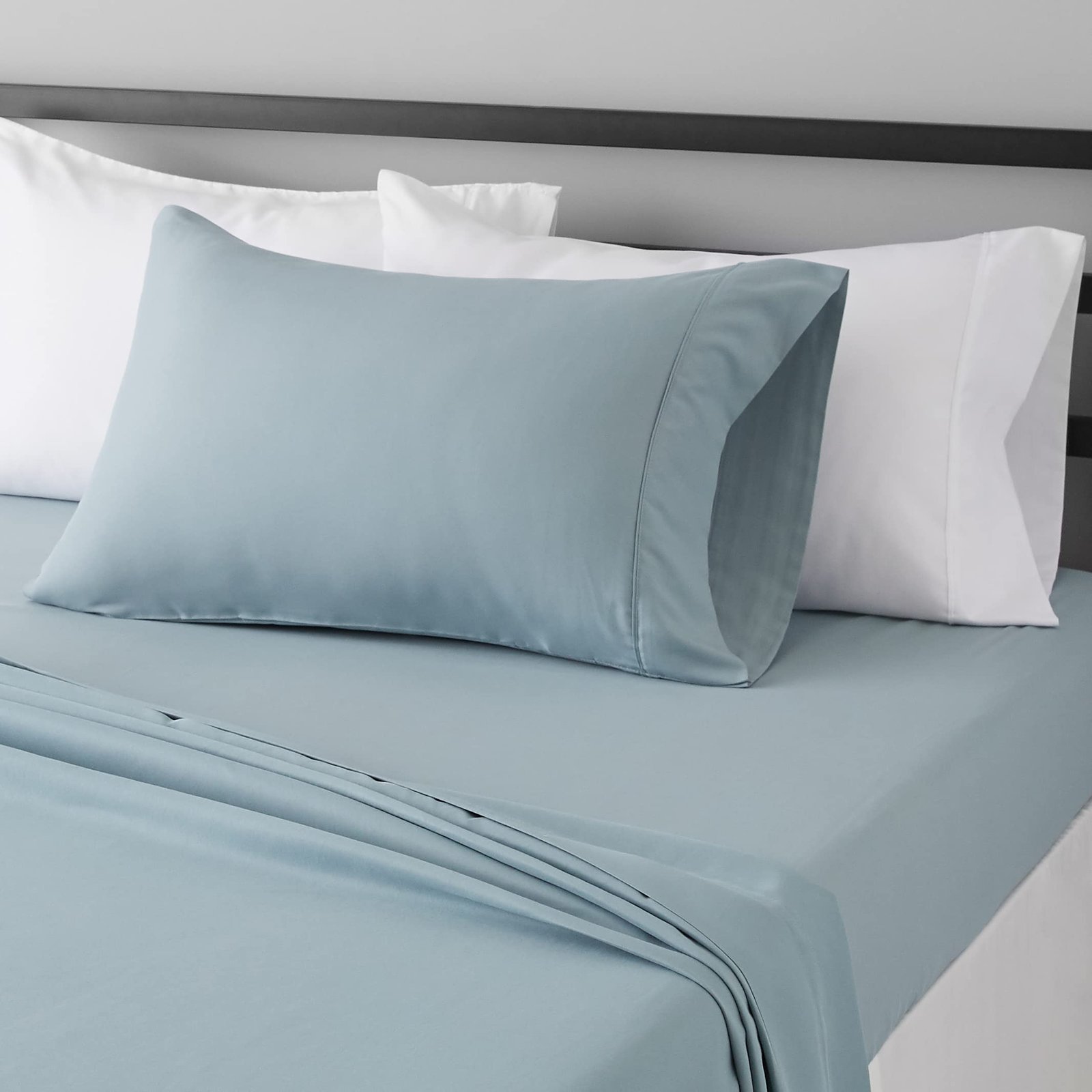 61MFpyxiDYL-1.jpg AmazonBasics Microfiber bedsheet Set of 4 Single - Image 1