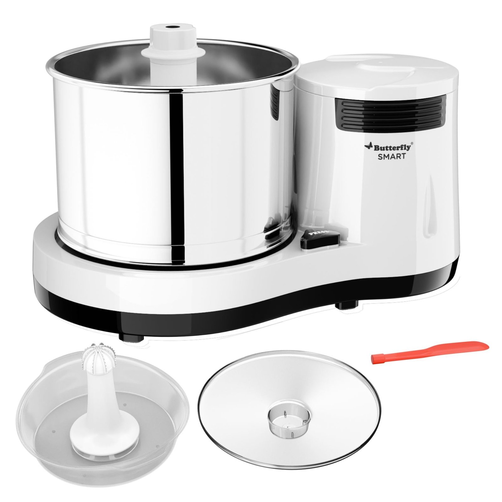 61T9yKkgcgL-1.jpg Butterfly Smart Wet Grinder, 2L (White) With Coconut Scrapper Attachment, Output - 150 W, Input 260 W - Image 1