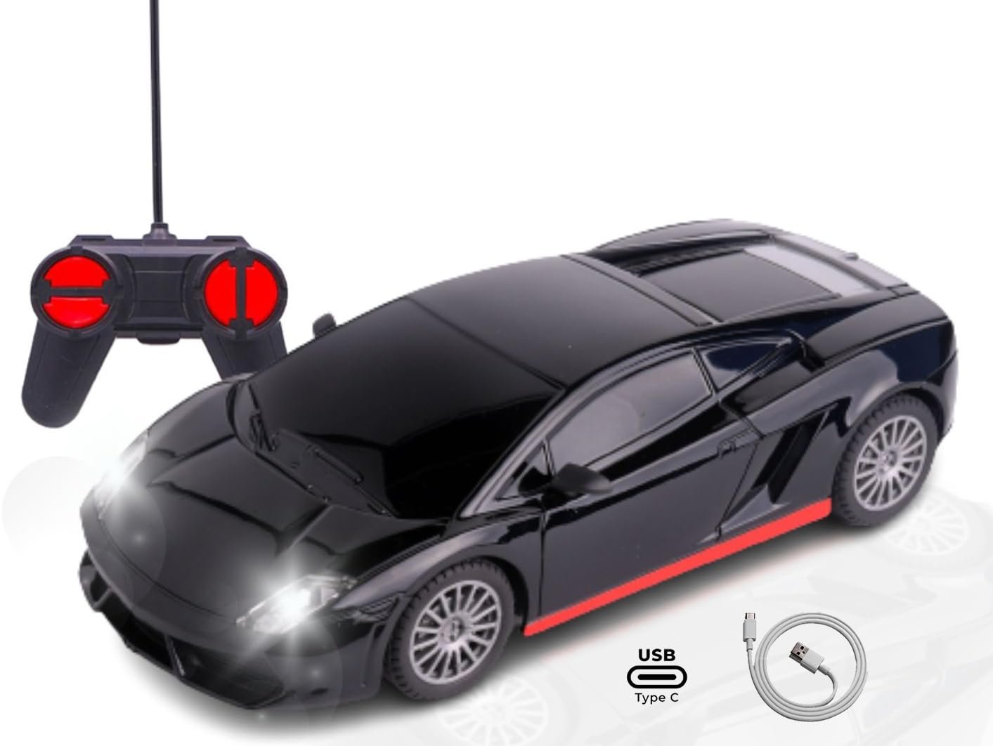 61VynwguRL.jpg Popsugar High Speed Mini 1:24 Scale C-Type USB Rechargeable Remote Control car - Image 1